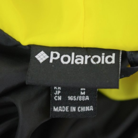 Polaroid Land Camera Black & Yellow Hooded Nylon Jacket. Medium - Picture 2 of 6